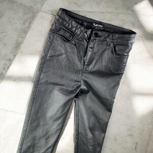 Apperloth Faux Leather‎ Pants Women XS High Waist Skinny Coated Trousers